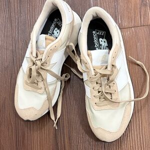 New Balance Cream and White Athletic Shoes